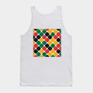 Diagonal Squircle Pattern (Rasta Colours) Tank Top